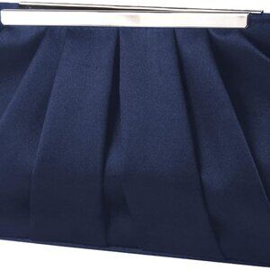 Women's Satin Evening Clutch Bag Formal Purse with Detachable Chain Elegant